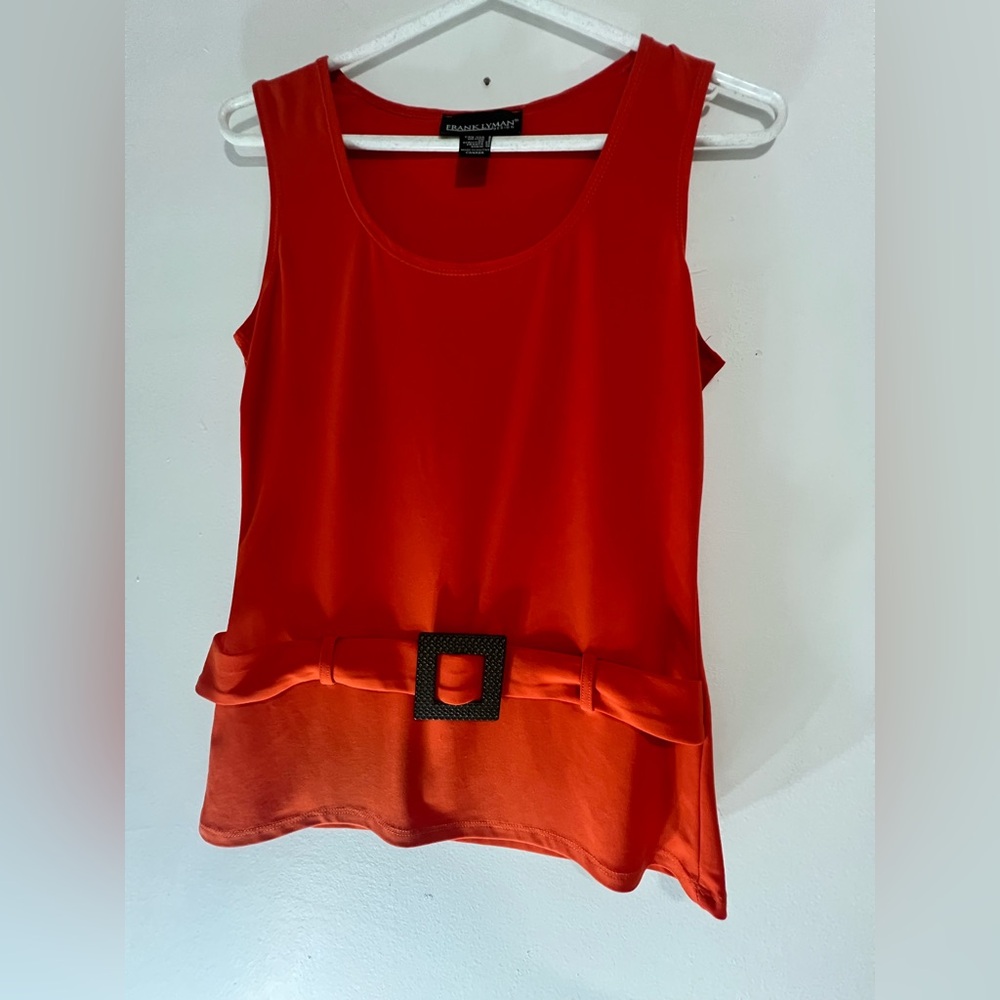 Frank Lyman Orange Peplum Top